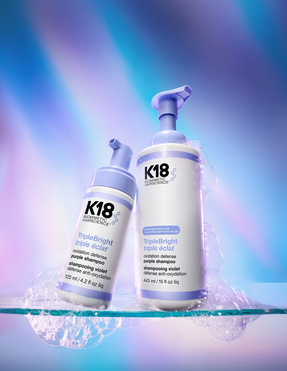 K18 Triple Bright Oxidation Defense Purple Shampoo – 125ml og 443ml